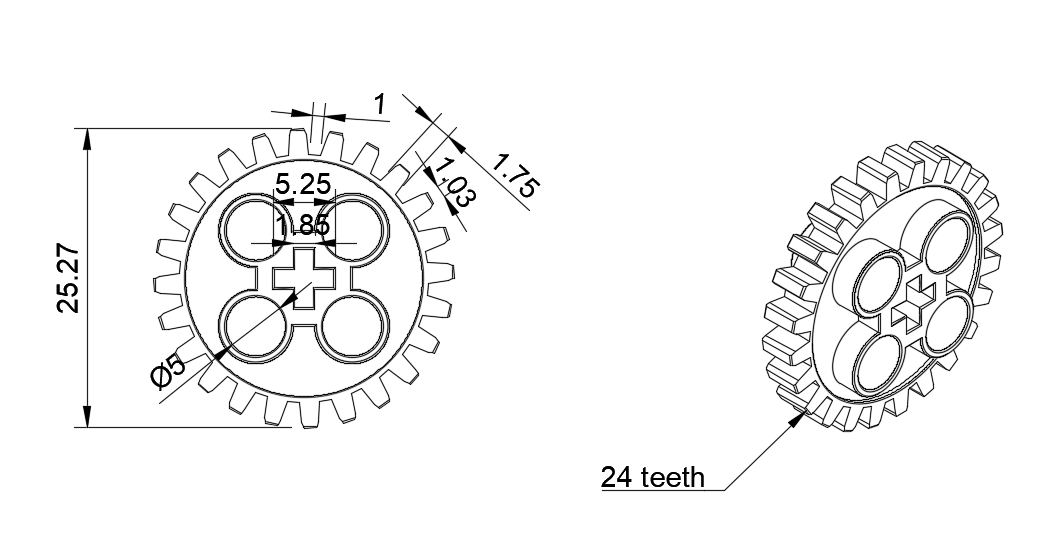 Piñón de 24 dientes
