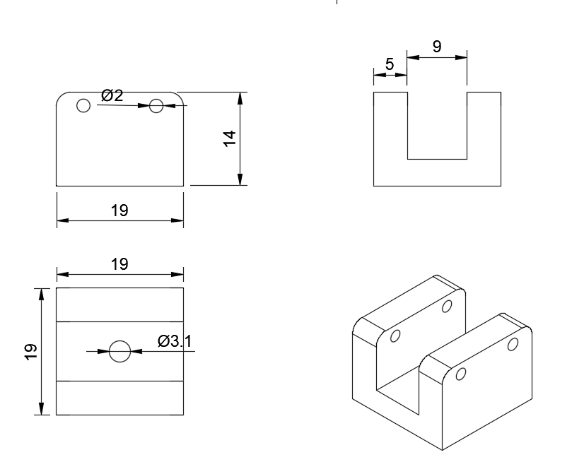 Soporte Superior de la Caja del Diferencial (Grueso)