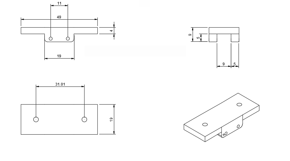 Soporte Superior de la Caja del Diferencial (Grueso)